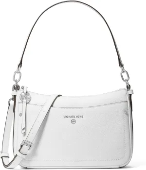Michael Kors Jet Set Charm Medium Top Zip Pochette Crossbody, Optic White