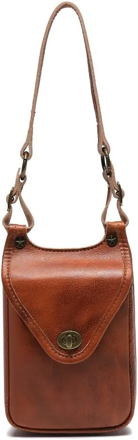 Micoklinlin Crossbody Bags for Women Genuine Leather Novelty Trendy Steampunk Phone Shoulder Bag Mens Handbag for Travel