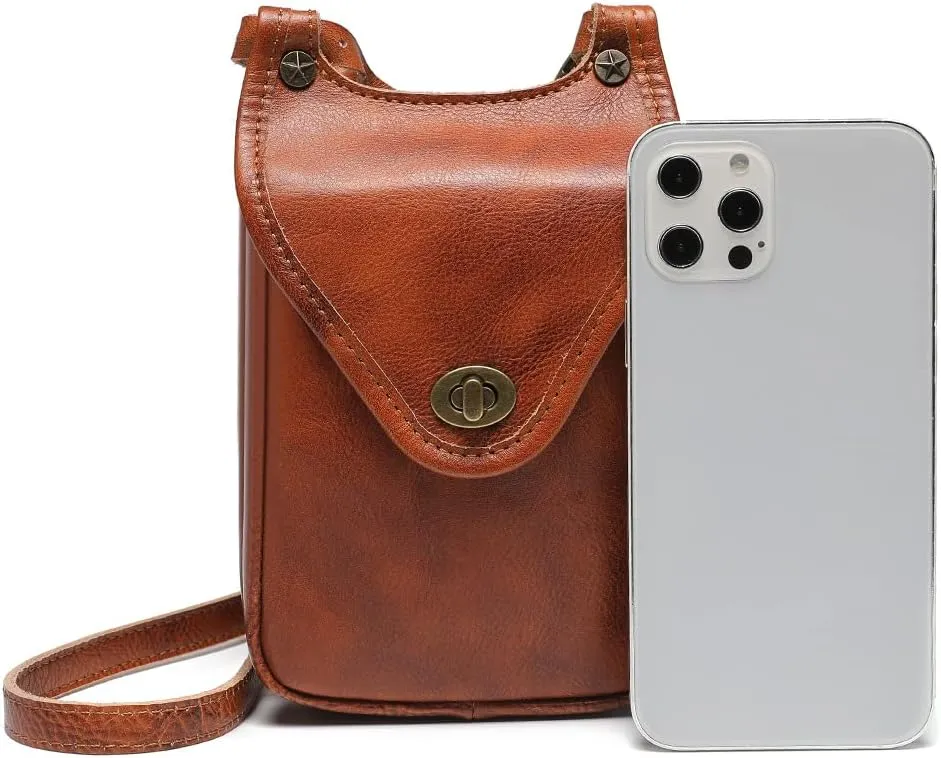 Micoklinlin Crossbody Bags for Women Genuine Leather Novelty Trendy Steampunk Phone Shoulder Bag Mens Handbag for Travel