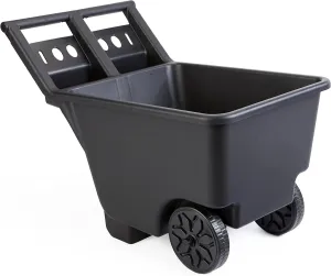 Mighty Tuff Yard Cart, Heavy Duty Wheeled Large Capacity Cart, 4.5 Cubic Feet, 200-pound Capacity Black