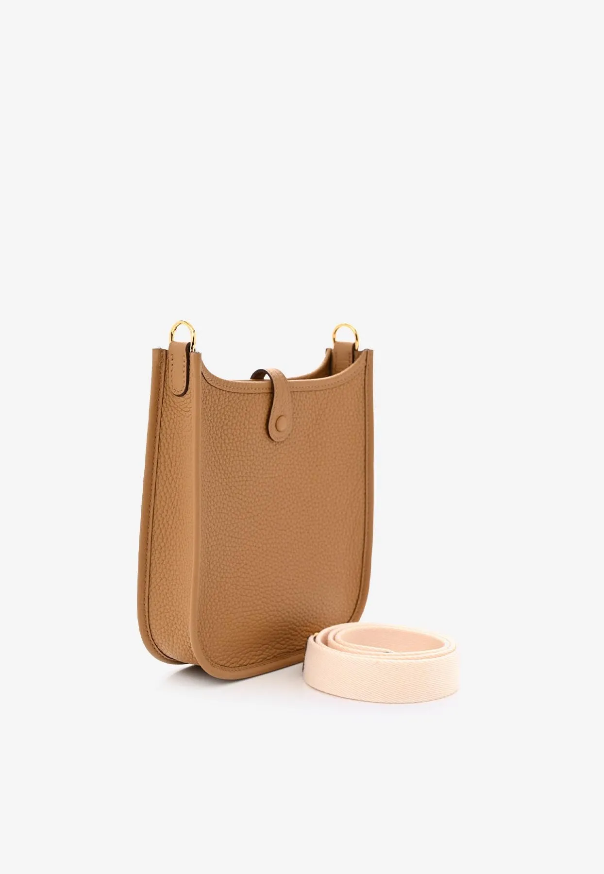 Mini Evelyne 16 Amazone in Biscuit Taurillon Clemence with Gold Hardware