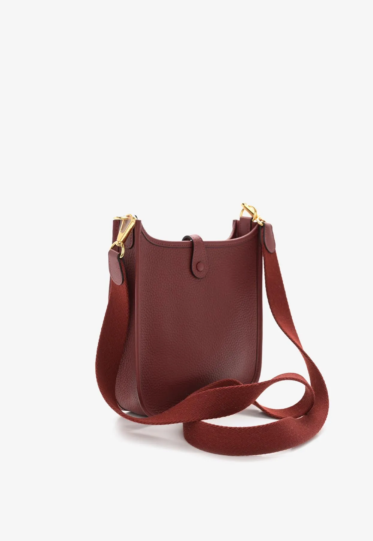 Mini Evelyne 16 Amazone in Rouge H Clemence Leather with Gold Hardware