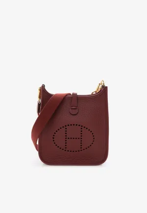 Mini Evelyne 16 Amazone in Rouge H Clemence Leather with Gold Hardware