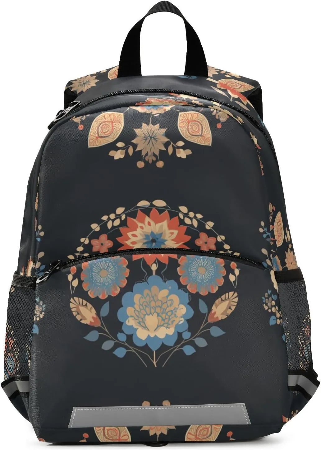 Mini Kindergarten Elementary Kids Backpack Colorful Mandala Flowers Mini Travel Daypack Schoolbag with Reflective Strips