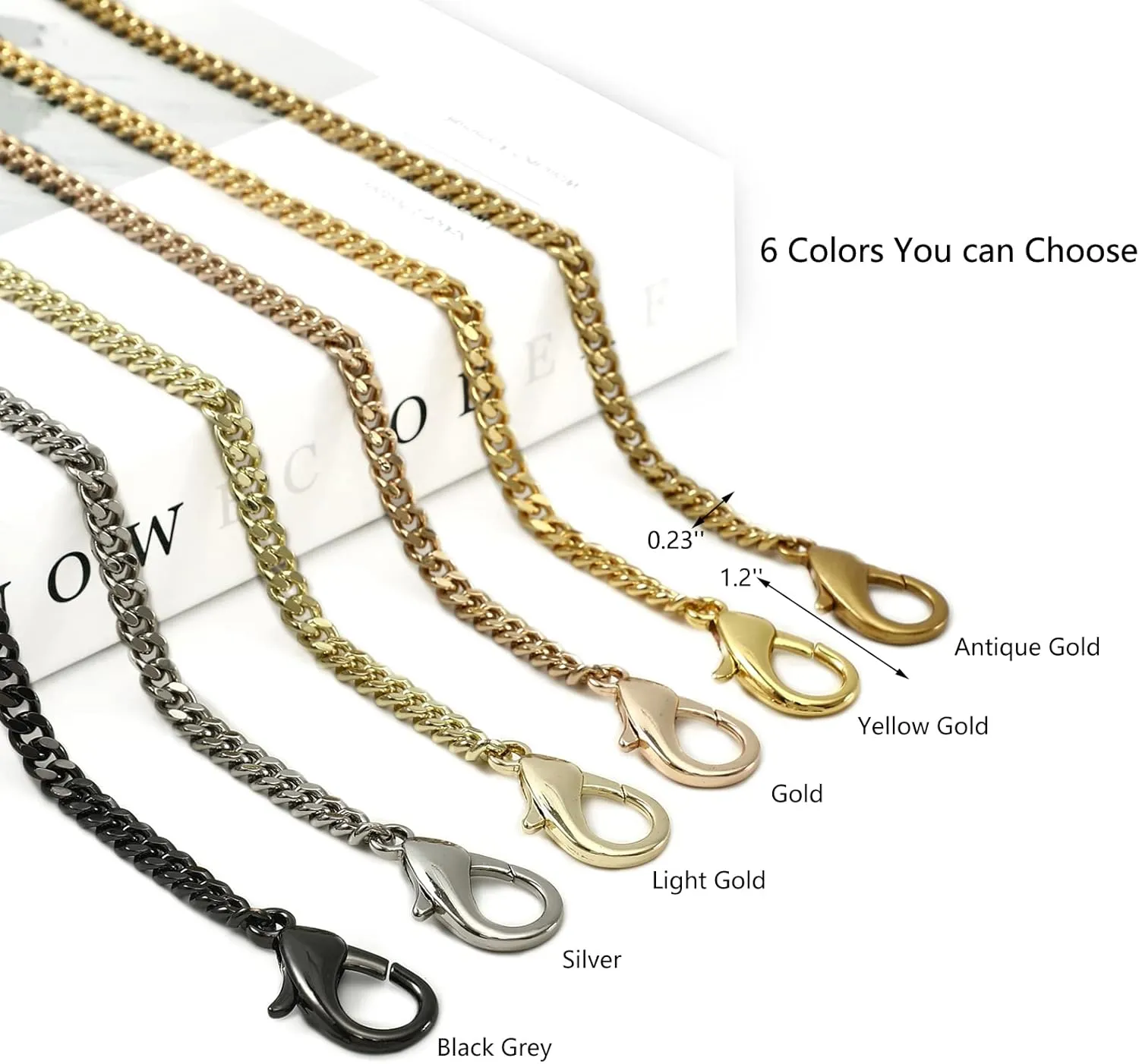 Mini Nice Purse Chain Strap Replacement Handbag Crossbody Shoulder Purse Strap Accessories Charms (Antique Gold,48 Inch)
