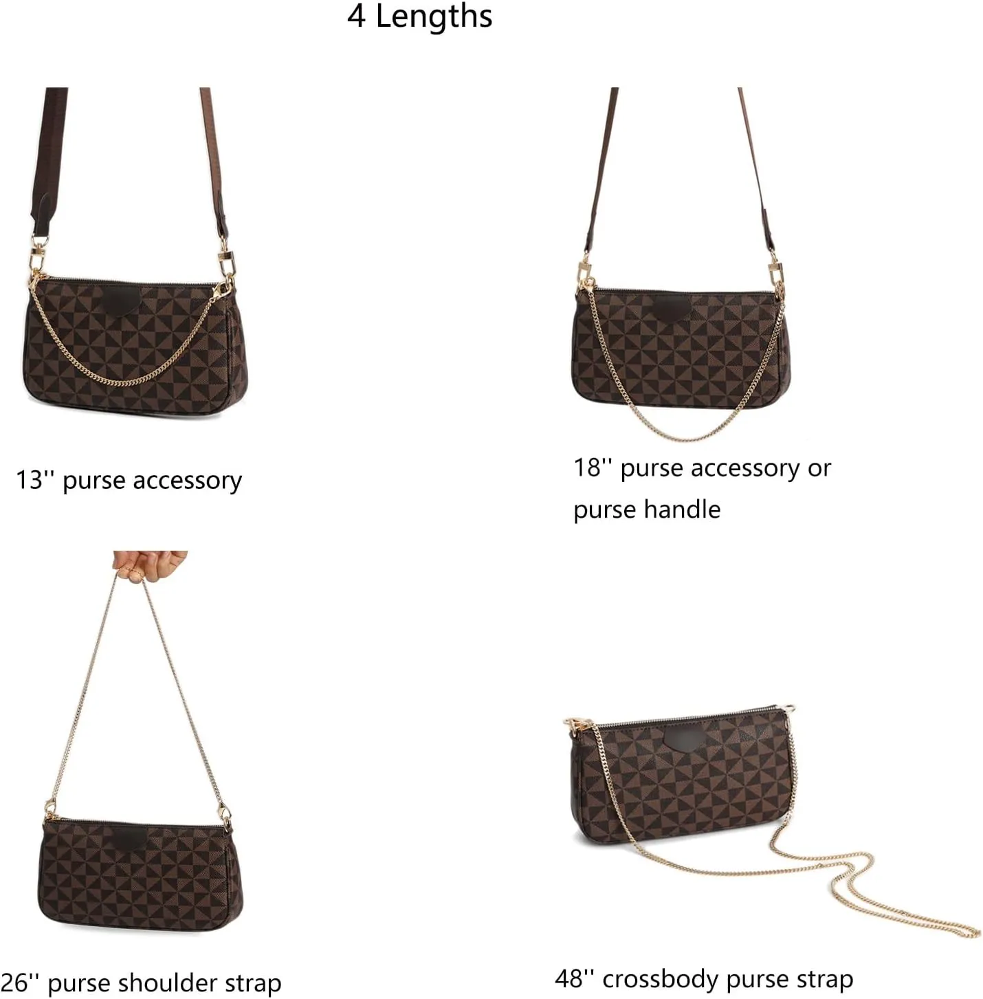 Mini Nice Purse Chain Strap Replacement Handbag Crossbody Shoulder Purse Strap Accessories Charms (Antique Gold,48 Inch)