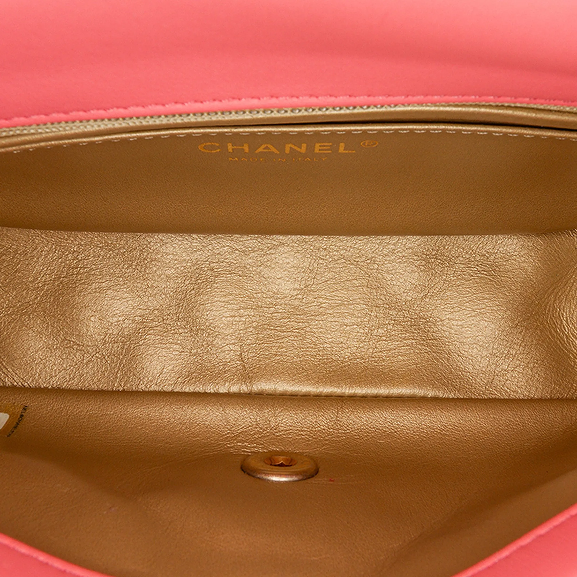 Mini Rectangular Lambskin Pearl Crush Flap