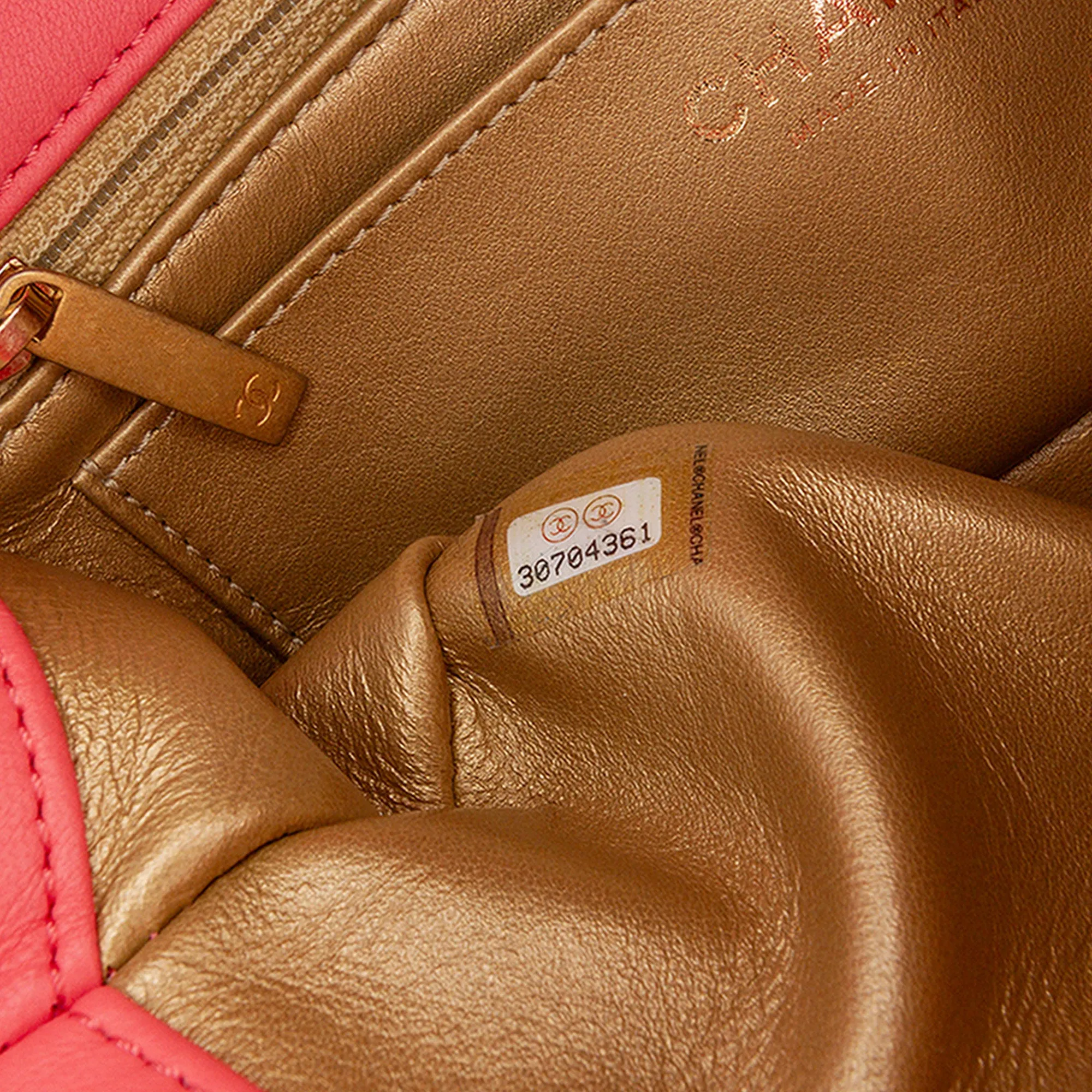 Mini Rectangular Lambskin Pearl Crush Flap