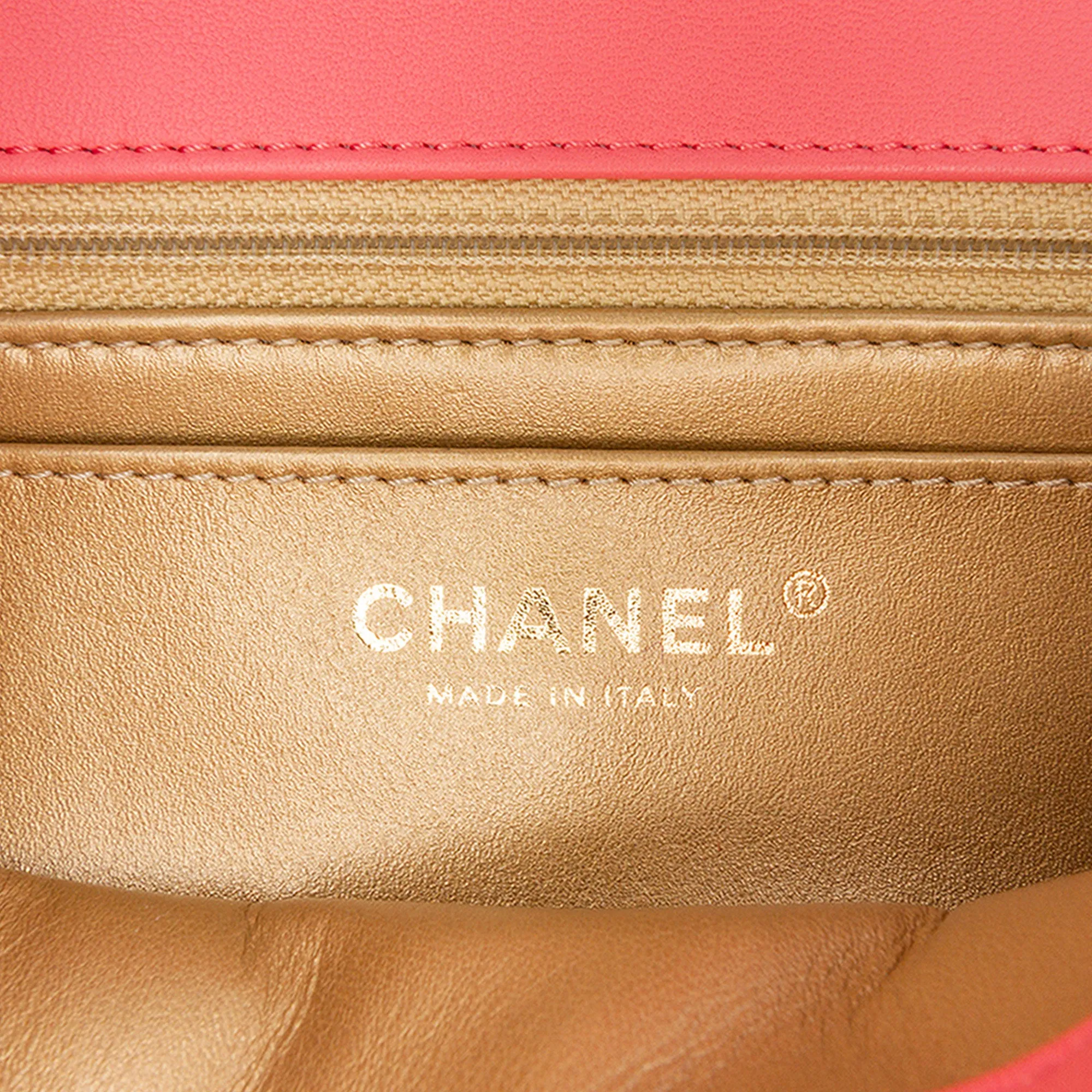 Mini Rectangular Lambskin Pearl Crush Flap