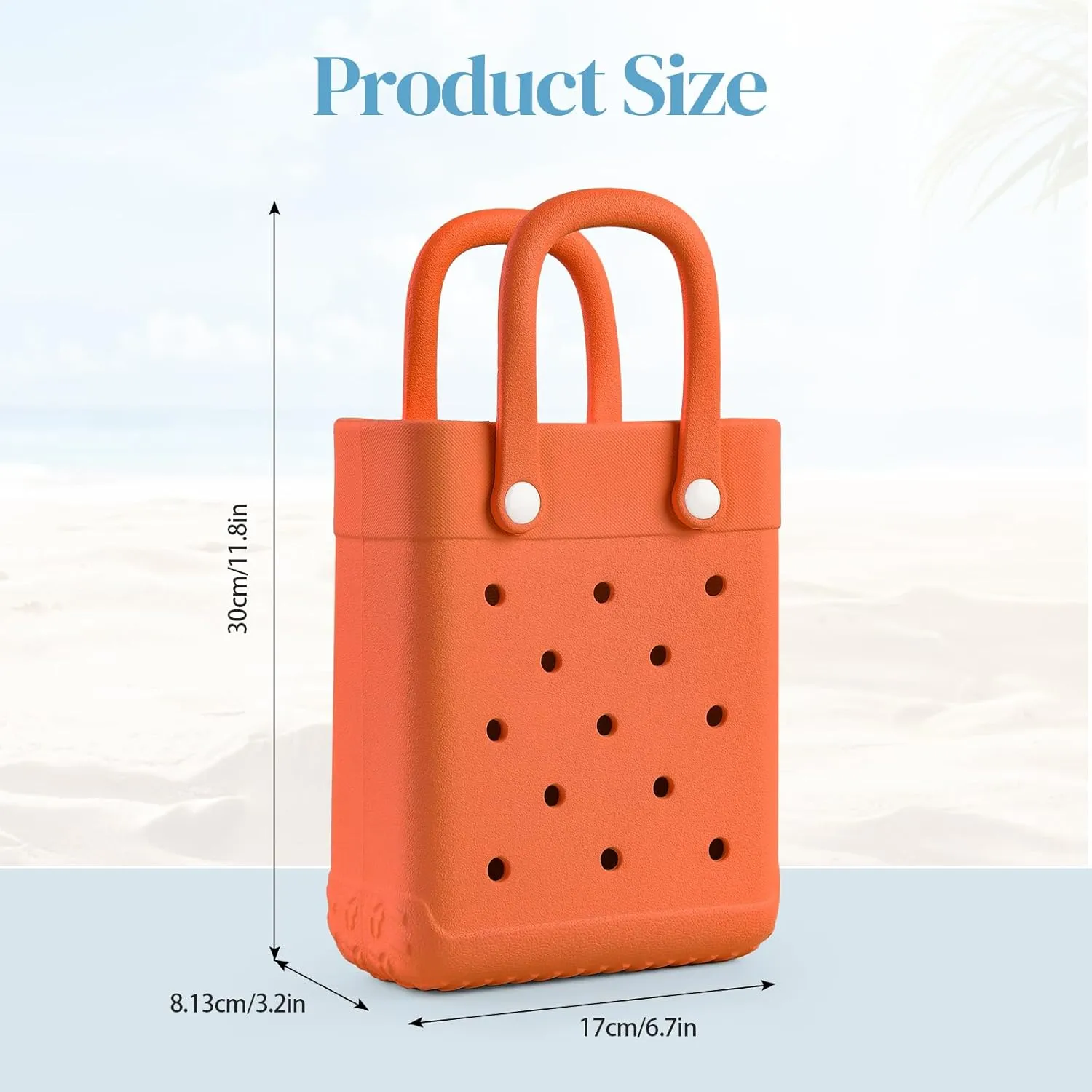 Mini Rubber Tote Bag With 7 Charms X-Small Rubber Beach Bag For Little Girls And Woman