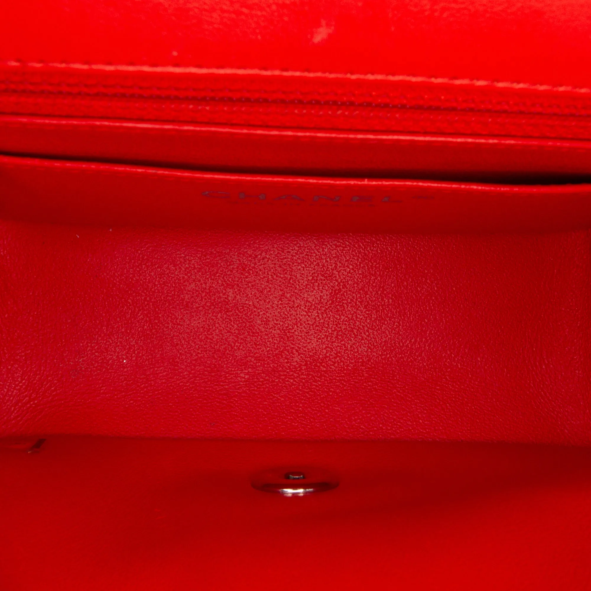 Mini Square Classic Patent Striped Single Flap