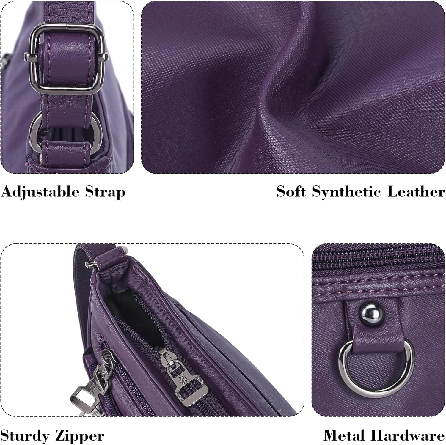 MINICAT Small Crossbody Purse Soft Synthetic Leather Crossbody Bags for Women