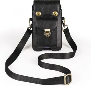 Minimalist card holder case 6.7 inch Mens Purse Cell Phone Holster w Shoulder Strap Compatible with iPhone 15 14 13 12 Pro Max,15 14 Plus,Crossbody Backpack Sling Bag, Small Waist Bag Fanny Pack Cross