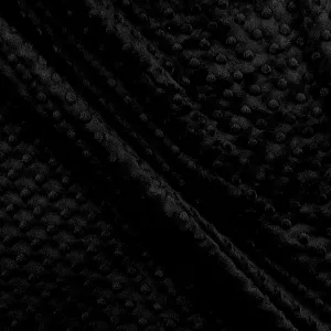 Minky Dimple Dot Soft Cuddle Fabric (Black, 1 Yard)