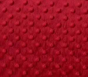 Minky Dimple Dot Soft Cuddle Fabric (Red, 1 Yard)