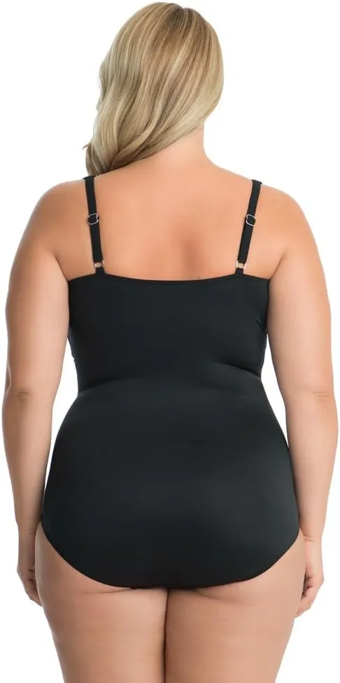 Miraclesuit Women's Plus Size Swimwear Sanibel Tummy Control Underwire Bra One Piece Swimsuit