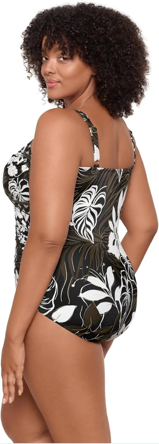 Miraclesuit Women's Plus Size Swimwear Sanibel Tummy Control Underwire Bra One Piece Swimsuit