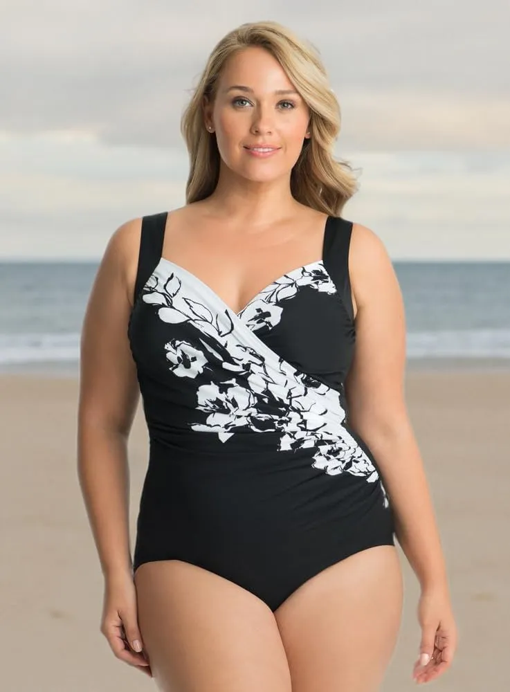 Miraclesuit Women's Plus Size Swimwear Sanibel Tummy Control Underwire Bra One Piece Swimsuit