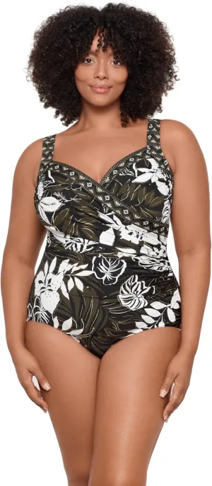 Miraclesuit Women's Plus Size Swimwear Sanibel Tummy Control Underwire Bra One Piece Swimsuit