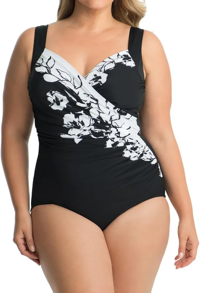 Miraclesuit Women's Plus Size Swimwear Sanibel Tummy Control Underwire Bra One Piece Swimsuit