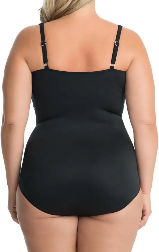 Miraclesuit Women's Plus Size Swimwear Sanibel Tummy Control Underwire Bra One Piece Swimsuit