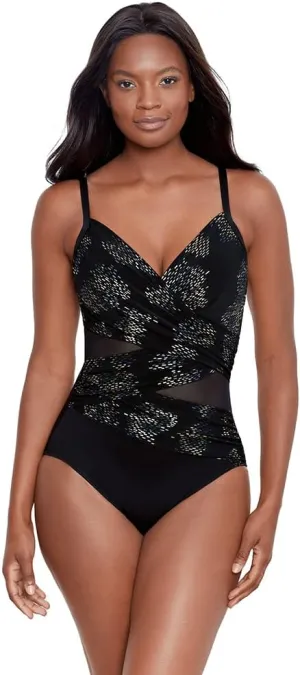 Miraclesuit Women's Swimwear Network Mystique Underwire Tummy Control One Piece Swimsuit