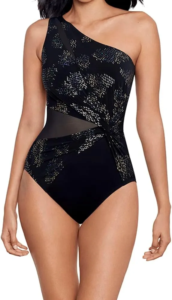 Miraclesuit Women's Swimwear Network News Minx Underwire One Shoulder One Piece Swimsuit
