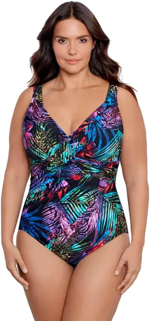 Miraclesuit Women's Swimwear Plus Revele Tummy Control Underwire Bra One Piece Swimsuit