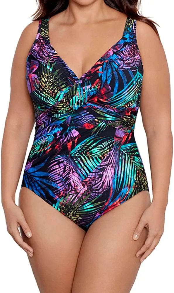 Miraclesuit Women's Swimwear Plus Revele Tummy Control Underwire Bra One Piece Swimsuit