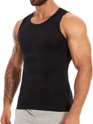 MISS MOLY Mens Body Shaper Gynecomastia Compression Shirt Tummy Control Tank Top Shapewear Undershirt Slimming Vest