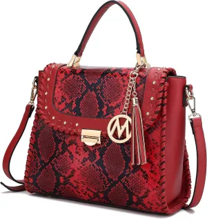 MKF Collection Crossbody Bag for Women, Vegan Leather Satchel Bags Top Handle Shoulder Bag Handbag Purse by Mia K