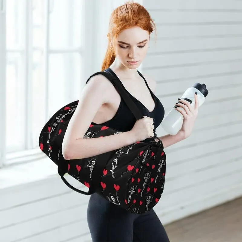 MNSRUU Duffel Bags Romantic Skull Gothic Sports Gym Bag Travel Luggage Overnight Bags for Men Women