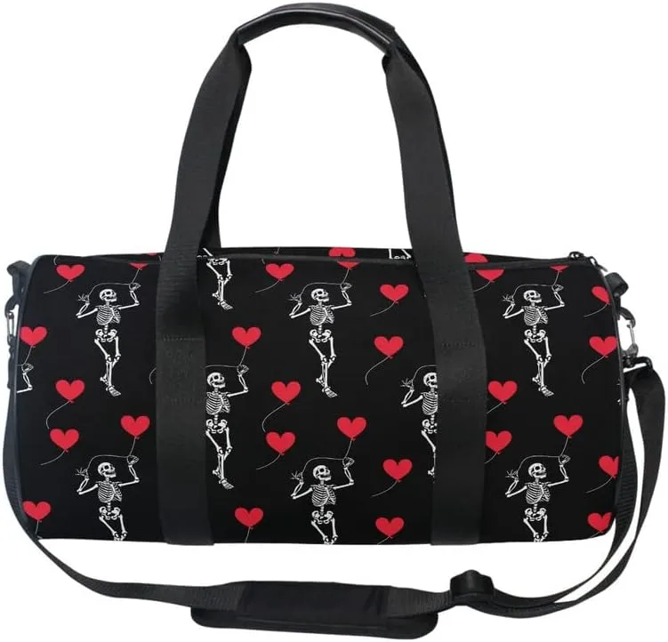 MNSRUU Duffel Bags Romantic Skull Gothic Sports Gym Bag Travel Luggage Overnight Bags for Men Women