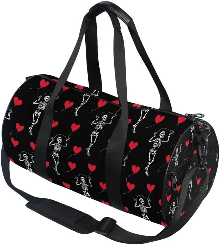 MNSRUU Duffel Bags Romantic Skull Gothic Sports Gym Bag Travel Luggage Overnight Bags for Men Women