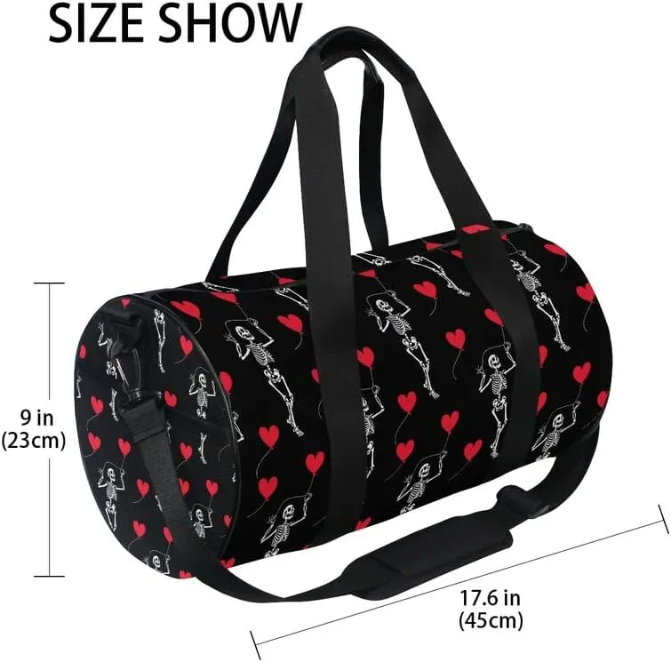 MNSRUU Duffel Bags Romantic Skull Gothic Sports Gym Bag Travel Luggage Overnight Bags for Men Women