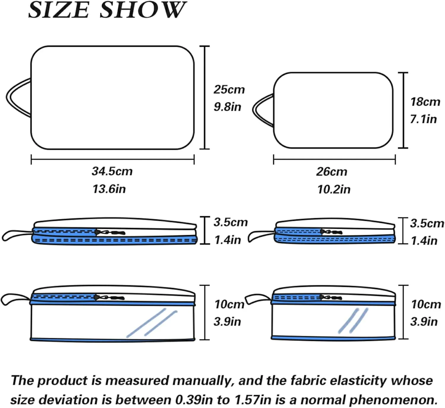 MNSRUU Packing Cubes Magic Raft Life with Shark Compression Luggage Cubes Packing Bags Travel Organizer for Suitcases, 3 PCS