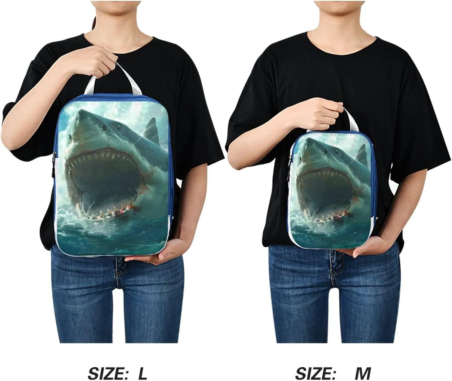 MNSRUU Packing Cubes Magic Raft Life with Shark Compression Luggage Cubes Packing Bags Travel Organizer for Suitcases, 3 PCS