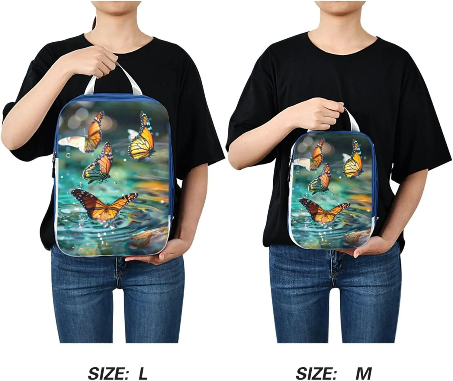 MNSRUU Packing Cubes Magic Water Surface Butterflies Dance Compression Luggage Cubes Packing Bags Travel Organizer for Suitcases, 3 PCS