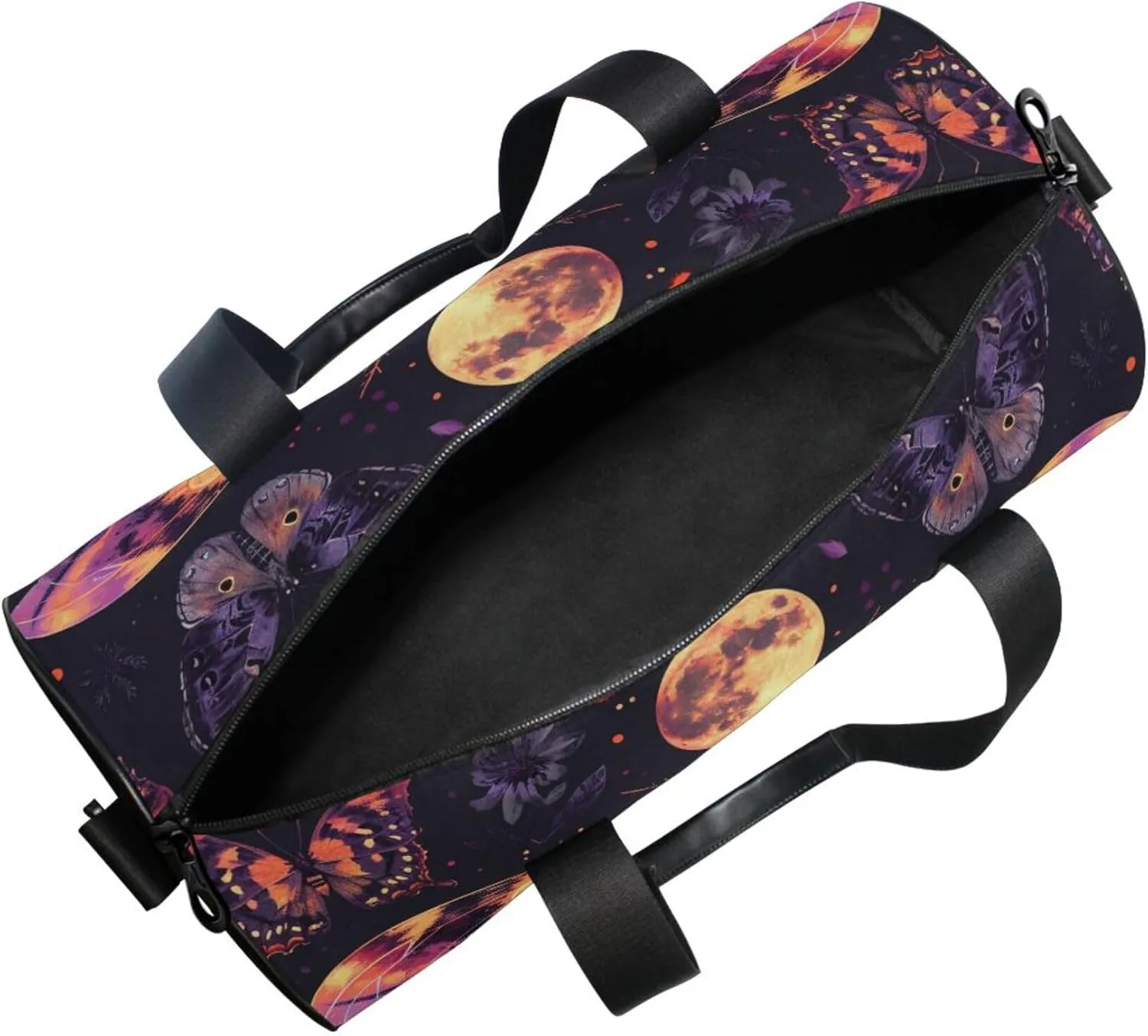MNSRUU Sports Duffel Bags, Gothic Skull Butterfly Athletic Gym Bag Overnight Workout Travel Tote Luggage for Men Women Yoga