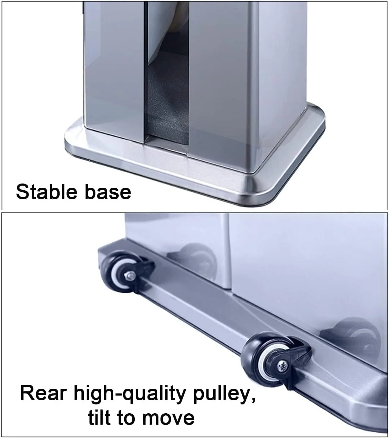 Mobile Automatic Umbrella Packer,Stainless Steel Dual Slot with 600S and 600L Bags,Wheeled Dispenser Stand (Black)