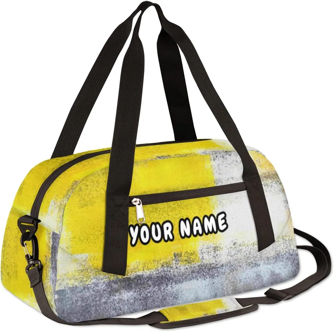 Modern Art Painting Personalized Kids Duffel Bag for Girls Boys, Modern Art Debris Custom Name Dance Bag Overnight Small Duffel Bag Carry On Sports Travel Bag for School Practice Gymnastics Ballet
