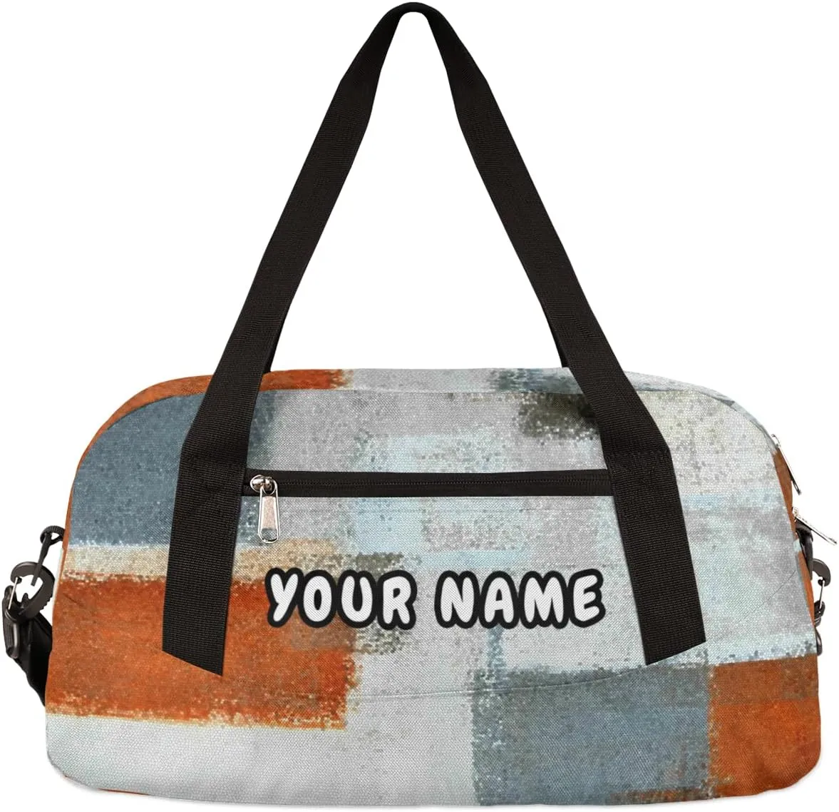 Modern Graffiti Art Painting Personalized Kids Duffel Bag for Girls Boys, Modern Art Debris Custom Name Dance Bag Overnight Small Duffel Bag Carry On Weekend Sports Travel Bag for School Practice Gymnastics Ballet