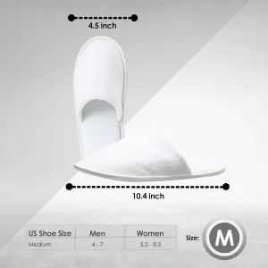 MODLUX Spa Slippers, 6-12 Pairs Cotton Velvet Closed Toe Disposable Slippers for Guests with Travel Bags, House, Indoor, Bathroom, Bedroom, Hotel, Bride Slippers