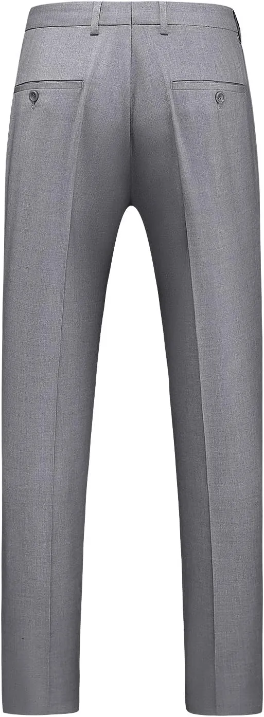MOGU Mens 3 Piece Suit Slim Fit Pure Color Tuxedos for Wedding Prom