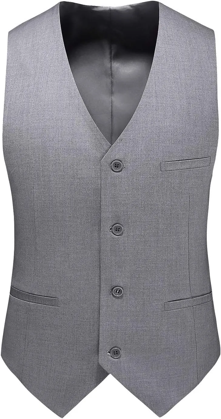 MOGU Mens 3 Piece Suit Slim Fit Pure Color Tuxedos for Wedding Prom