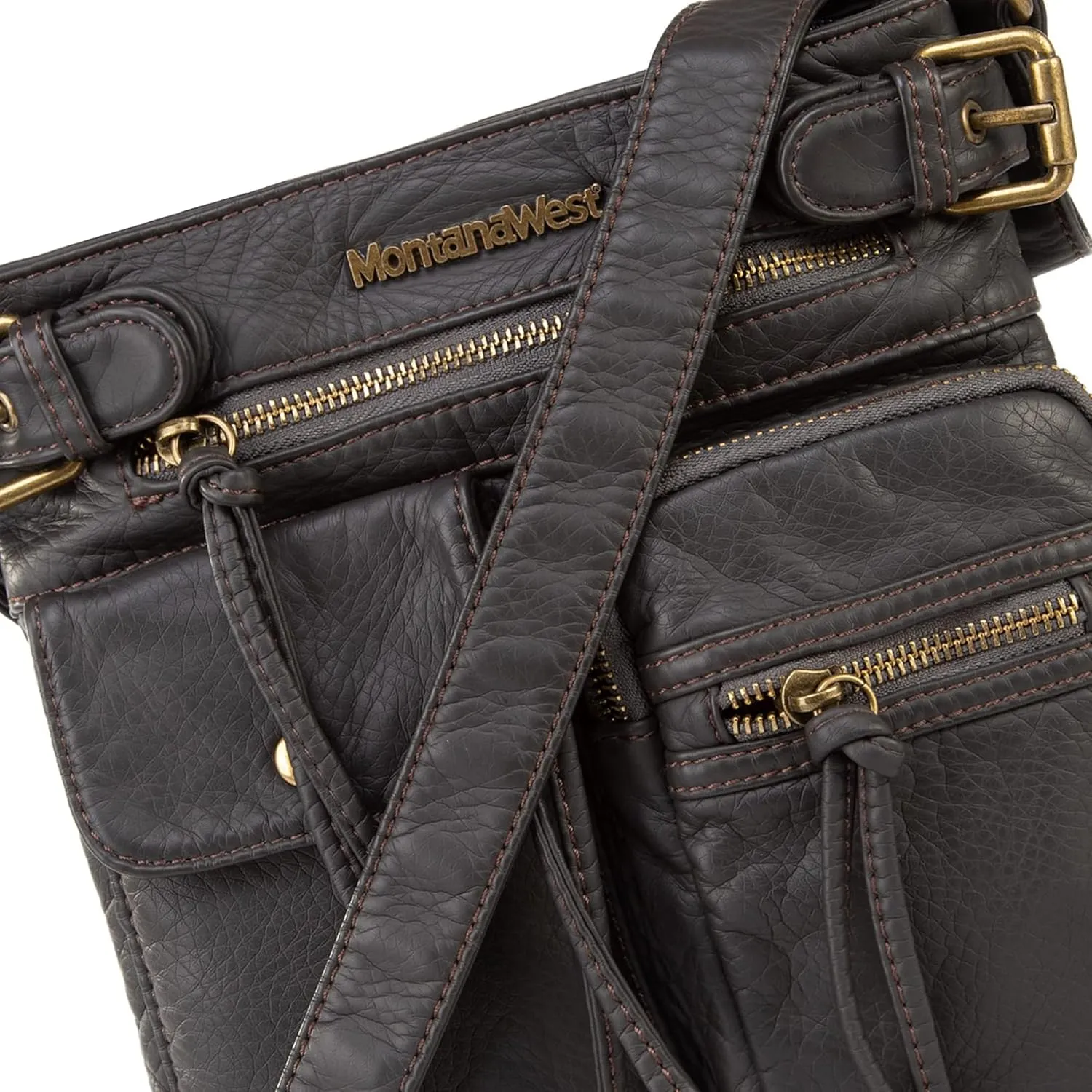 Montana West Crossbody Bag for Women Multi Pocket Shoulder Medium Travel Purses Ultra Soft Washed Leather