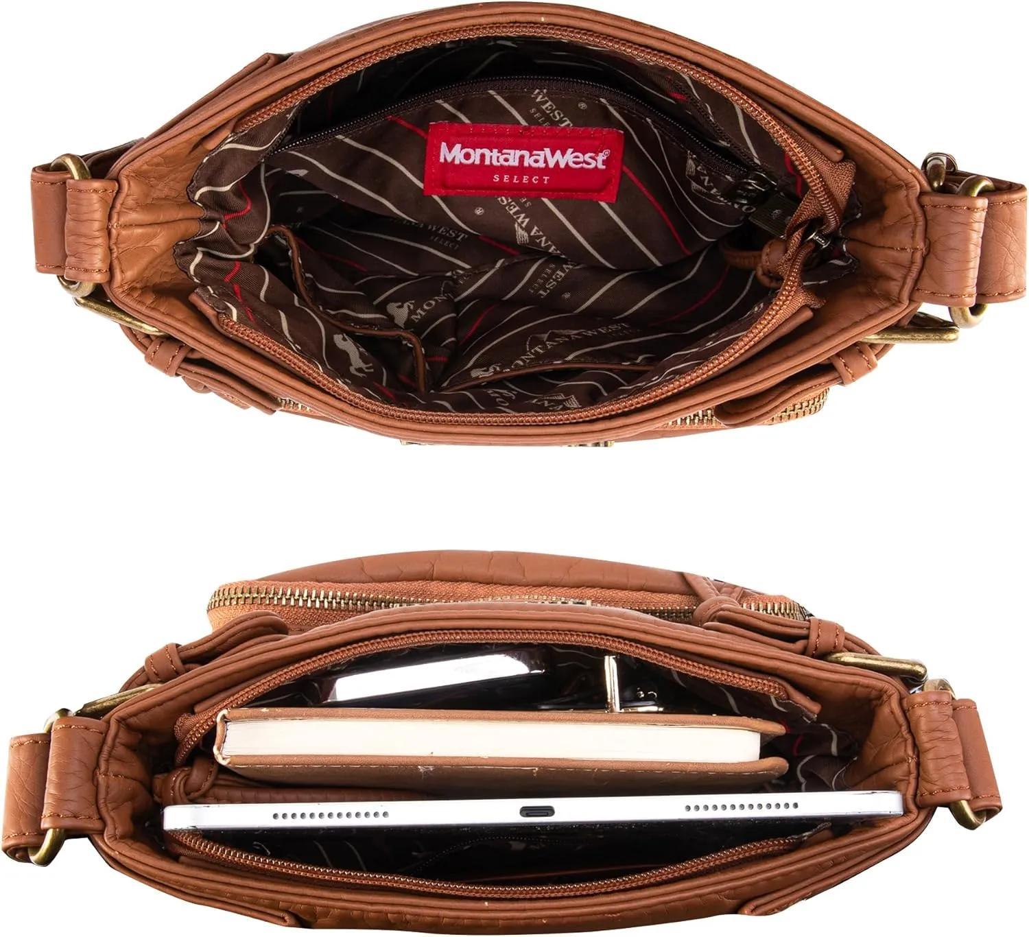 Montana West Crossbody Bag for Women Multi Pocket Shoulder Medium Travel Purses Ultra Soft Washed Leather