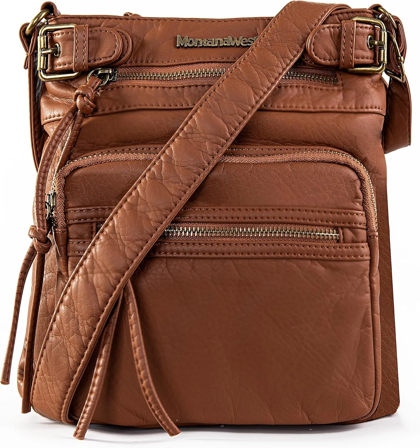 Montana West Crossbody Bag for Women Multi Pocket Shoulder Medium Travel Purses Ultra Soft Washed Leather