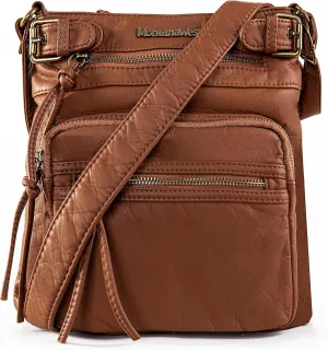 Montana West Crossbody Bag for Women Multi Pocket Shoulder Medium Travel Purses Ultra Soft Washed Leather