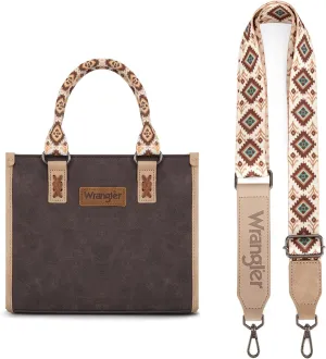 Montana West Wrangler Tote Bag for Women Western Retro Purse Top Handle Handbags with Aztec Strap